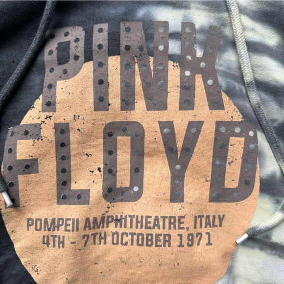 💭[ Pink Floyd ] C-Life Group Pompeii Amphitheater 1971 Cropped Tie Dye Hoodie - Picture 2 of 9